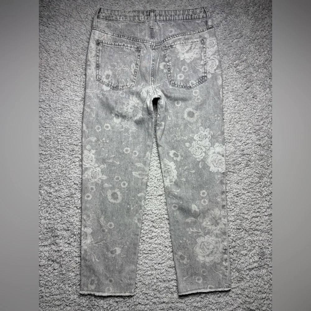 Gap Jeans Girls 16 Girlfriend Floral Print Adjustable Waist Mid Rise Girly BOHO